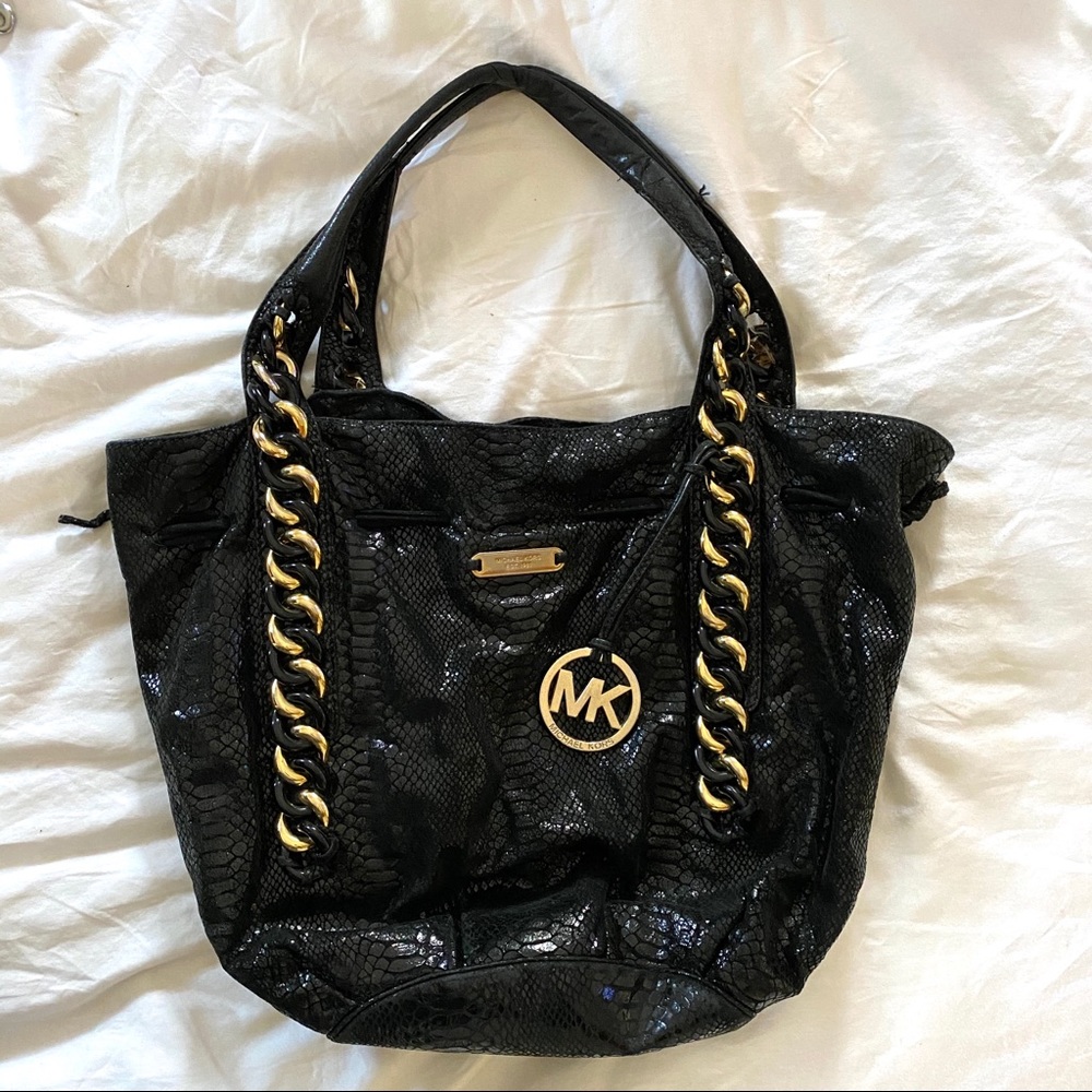 Michael Kors Patent Leather Python Shoulder Bag - image 1
